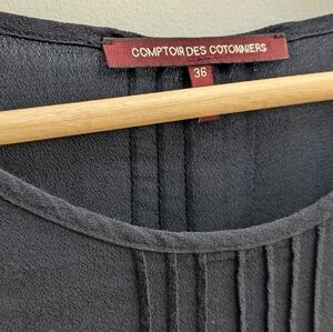 Comptoir Des Cotonniers Navy Blue 3/4 Length Sleeve Top